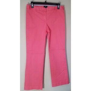 J. Crew City Fit Cropped Pants Women Size 2 Stretch 10492 Salmon Pink